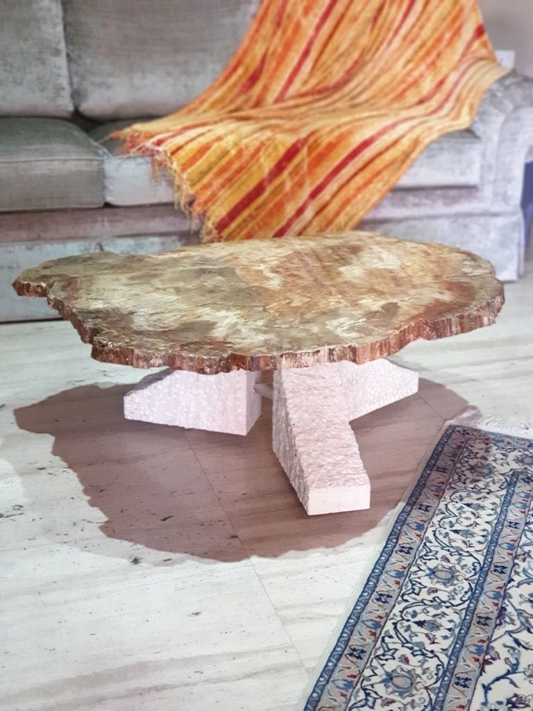 coffee table petrified wood with wheels 2017